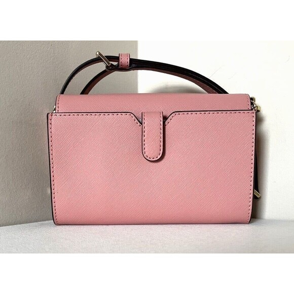 New Michael Kors Jet Set Travel Medium Phone Crossbody Saffiano Leather Primrose - Picture 6 of 7